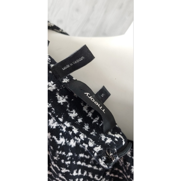 Theory Black White Dress Luxe Career Cocktail - Picture 6 of 6